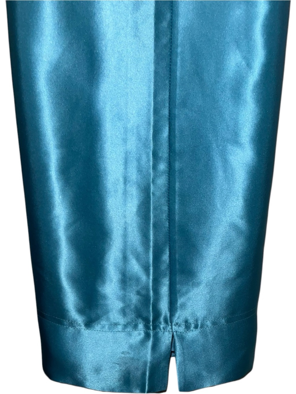 100% Silk AugustMoon Teal Wide-Leg Cargo Pants - Picture 7 of 7